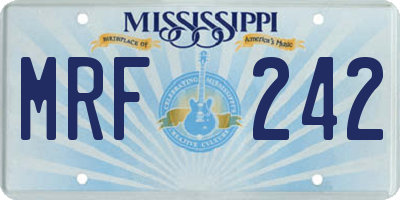 MS license plate MRF242