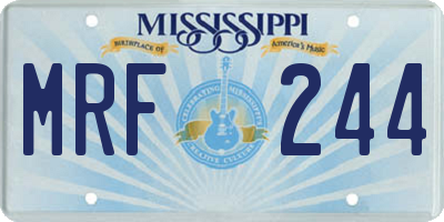 MS license plate MRF244