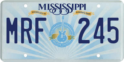 MS license plate MRF245