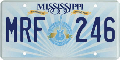 MS license plate MRF246