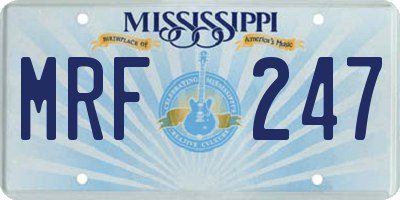 MS license plate MRF247