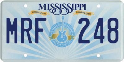MS license plate MRF248