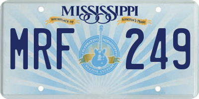 MS license plate MRF249