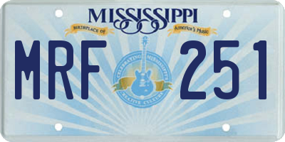 MS license plate MRF251