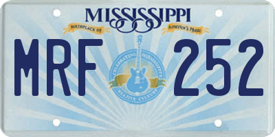 MS license plate MRF252