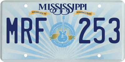 MS license plate MRF253