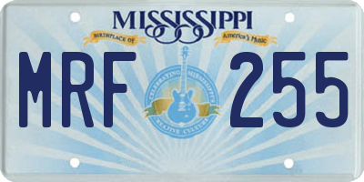 MS license plate MRF255