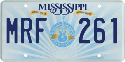 MS license plate MRF261