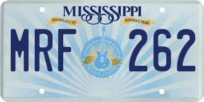 MS license plate MRF262