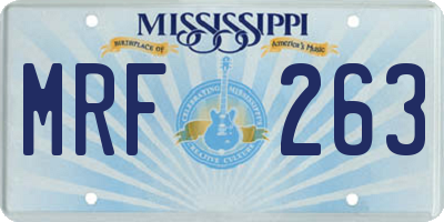 MS license plate MRF263