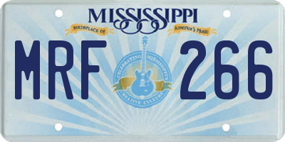 MS license plate MRF266