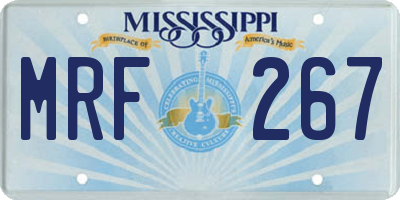 MS license plate MRF267