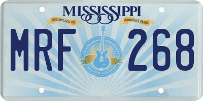 MS license plate MRF268