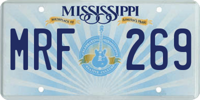 MS license plate MRF269