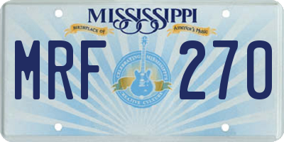 MS license plate MRF270