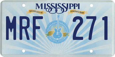 MS license plate MRF271
