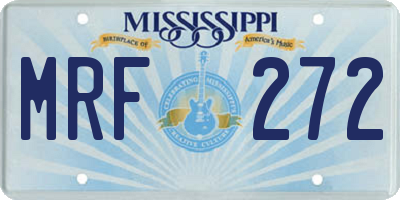 MS license plate MRF272