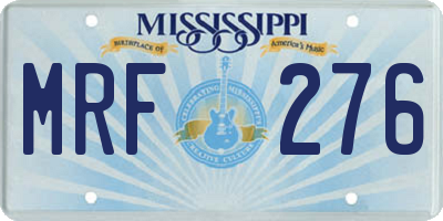 MS license plate MRF276