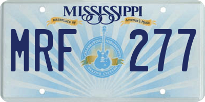 MS license plate MRF277