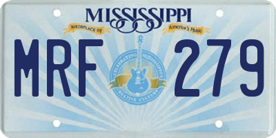MS license plate MRF279