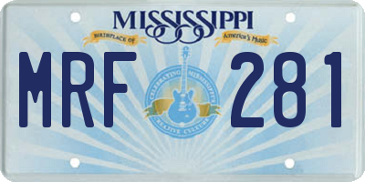 MS license plate MRF281