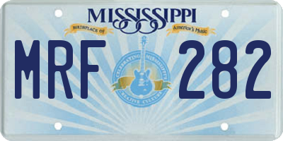 MS license plate MRF282