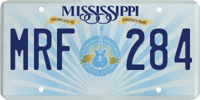 MS license plate MRF284