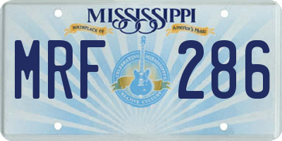 MS license plate MRF286