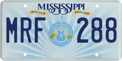MS license plate MRF288