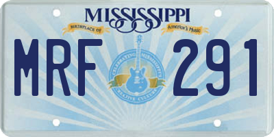 MS license plate MRF291