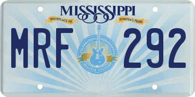 MS license plate MRF292