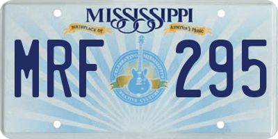 MS license plate MRF295