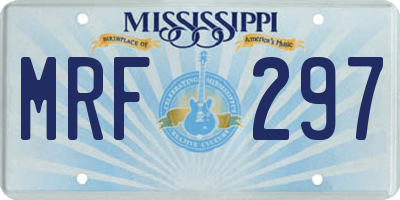 MS license plate MRF297