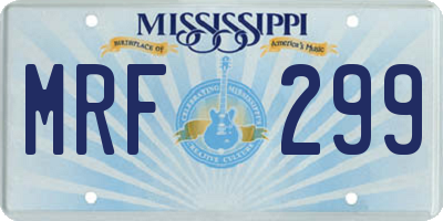 MS license plate MRF299