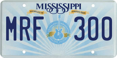 MS license plate MRF300
