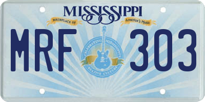 MS license plate MRF303