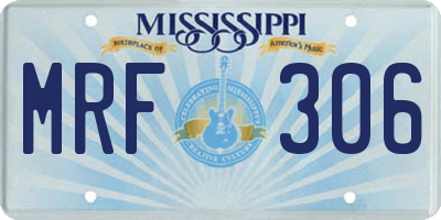 MS license plate MRF306
