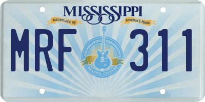 MS license plate MRF311