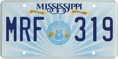 MS license plate MRF319
