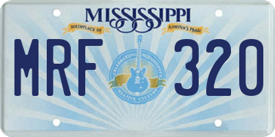 MS license plate MRF320