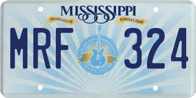 MS license plate MRF324