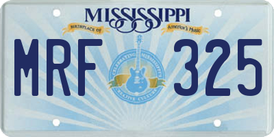MS license plate MRF325
