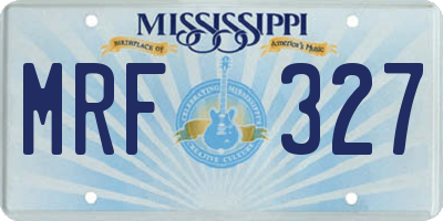 MS license plate MRF327