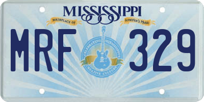 MS license plate MRF329