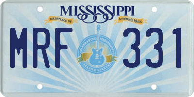 MS license plate MRF331