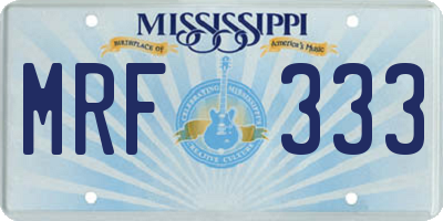 MS license plate MRF333