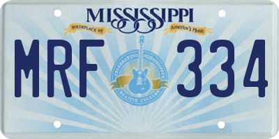 MS license plate MRF334
