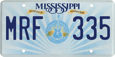 MS license plate MRF335