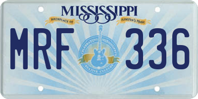 MS license plate MRF336