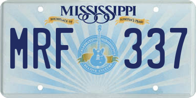MS license plate MRF337